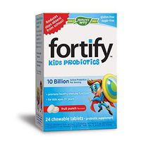 Nature's Way Fortify Kids Probiotic, 10 Billion Live Probiotics, Fruit Punch Flavor, For Kids Ages 2+, 24 Chewable Tablets