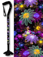 Adjustable Walking Cane with Quadruple Cane Foot Pretty May Flowers