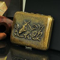 MODEBESO(TM) Horse Bronze Copper Metal Cigarette Case Holder China Holds 16 Cigarette
