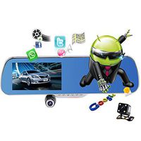 New 5.0" 1GB DDR RAM 16GB ROM Touch Android GPS WiFi FM FHD 1080P dash camera parking car dvrs Rearview mirror video recorder Car DVR Dual Camera GPS