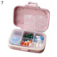 hwangli Moisture-Proof Pill Box Medicine Storage Case Travel Drug Organizer Pink-6 Compartments