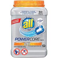 all Powercore Pacs Laundry Detergent with OXI, Tub, 50 Count