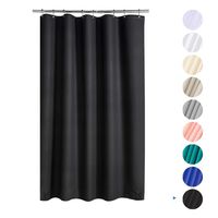AmazerBath Plastic Shower Curtain, 48" W x 72" H EVA 8G Shower Curtain with Heavy Duty Clear Stones and Grommet Holes, Waterproof Thick Bathroom Plastic Shower Curtains Without Chemical Odor-Black