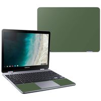 MightySkins Skin Compatible with Samsung Chromebook Plus LTE (2018) - Solid Olive | Protective, Durable, and Unique Vinyl Decal wrap Cover | Easy to Apply, Remove, and Change Styles | Made in The USA