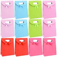 Livder Small Size Colorful Paper Present Gift Bags for Party Birthday Wedding, 12 Pieces