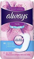 Always Dailies Liners Thin Regular 60 Count (2 Pack)