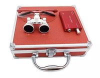 APHRODITE Surgical 3.5X420mm Binocular Loupes+3W LED Head Light+Aluminum Box Red in US Stock