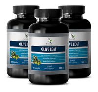 Blood Pressure Remedy - Olive Leaf Extract - Antibacterial Supplement - 3 Bottle 180 Capsules