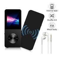 Mp3 Player, Widon 16GB Mp4 Player up to 64GB Metal Body Built-in Speaker Headphones Shuffle A-B Playback Bookmark for Audio Books - FM Radio Voice Recorder Gift for Kids Language Learning Black