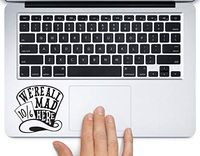 We're All Mad Here Hat Printed Printed Trackpad Clear Vinyl Decal Sticker Compatible with Apple MacBook Pro Air 11" 12" 13" 15" All Years Laptop Keyboard (New 13" MacBook Pro)