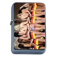 German Pin Up Girls Germany Flip Top Oil Lighter S11 Smoking Cigarette Smoker Includes Silver Case
