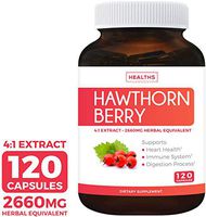 Hawthorn Berry 4:1 Extract (120 Capsules) Supports Healthy Blood Pressure, Circulation, Heart Health & Immune System - Powerful Antioxidant Hawthorne Supplement
