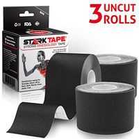 Kinesiology Tape Uncut Roll for Knee, Shoulder, Wrist, Muscles, Ankle. Designed to Support Athletic Performance, Sports Kt Pain - Waterproof Kinesio-logy Guide- Rock Tex 3 Uncut Black