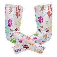 LEVEIS Colored Puppy Paw Prints Sports Compression Arm Sleeves for Baseball, Basketball, Football, Cycling, Golf 1 Pair 2 Sleeves