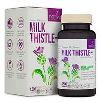 Organic Milk Thistle Herbal Supplement - Premium 30:1 Milk Thistle Capsules - 4500 MG with Bioperine for Max Absorption, 120 Vegetable Pills by Native-Nutrition