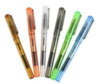 Xiaoyu Jinhao Transparent Fountain Pen Set 991, Fine Nib(0.38MM), Diversity Colors(Brown, Orange, White, Grey, Green, Blue)