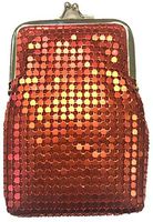 Eclipse Orange Red Luxury Mesh Sequin Cigarette Case Pouch, Coin Purse, Kings, 3232