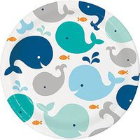 Creative Converting 322200 96 Count Sturdy Style Dinner/Large Paper Plates, Lil' Spout Blue