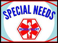 Special Needs Medical Alert Soft Fabric Stickers Reusable Set of 18
