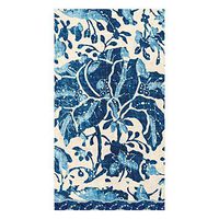 Caspari Plantation Print Paper Guest Towel Napkins in Indigo, Four Packs of 15