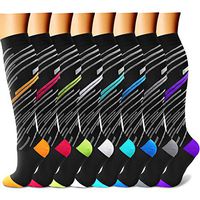 Copper Compression Socks (8 Pairs) 15-20 mmHg is BEST Graduated Athletic & Medical for Men & Women Running Travel Nurses Pregnant - Boost Performance, Blood Circulation & Recovery (S/M,Multicolour 07)