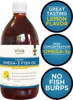 Liquid Fish Oil; Refreshing and Delicious Naturally Sweetened Lemon Omega 3 Fish Oil Liquid with No Fishy Aftertaste, 16 fl. oz. (500 mL)