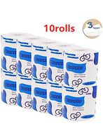 Silky & Smooth Soft Professional Series Premium 3-Ply Toilet Paper, Home Kitchen Toilet Tissue, Soft, Strong and Highly Absorbent Hand Towels for Daily Use (10 Rolls)