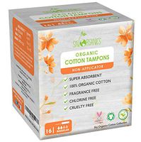 Organic Cotton Non-Applicator Tampons (Regular Absorbency) by Sky Organics- Chemical & Plastic-Free, Vegan & Cruelty-Free, Biodegradable Plant Based Feminine Care, Natural Digital Tampons (16 ct)