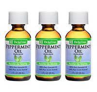 De La Cruz Pure Peppermint Essential Oil, Steam-Distiled, Bottled in USA 1 FL. OZ. (3 Bottles)