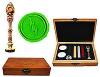 MNYR Vintage Lightning Nature Luxury Wood Box Red Brass Metal Peacock Wedding Invitations Gift Cards Paper Stationary Envelope Seals Custom Logo Wax Seal Sealing Stamp Stick Melting Spoon Gift Box Kit