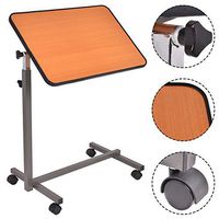 Overbed Rolling Table Over Bed Laptop Food Tray Hospital Desk With Tilting Top