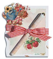 Lissom Design Die-Cut Notepad Set, 5 x 4.5-Inches, Apple Orchard