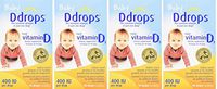 Ddrops hQvYwF Baby 400 IU, Vitamin D, 90 drops 2.5mL, 4 Pack