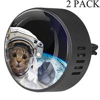 Cat Astronaut In Space 2 PCS Car Essential Oil Diffuser Vent Clip Car Aromatherapy Diffuser, White Musk