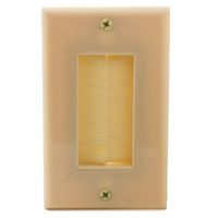 YinXiong Single Gong Brush Wall Plate - One Gang Face Plate With Brush Bristles - Ivory (1 Gang (1 Pack), Ivory)