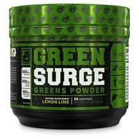 Green Surge Green Superfood Powder Supplement - Keto Friendly Greens Drink w/Spirulina, Wheat & Barley Grass, Organic Greens - Green Tea Extract, Probiotics & Digestive Enzymes - Lemon Lime - 30sv
