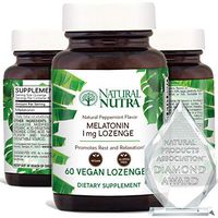Natural Nutra Melatonin Lozenges, Peppermint Flavor, Vegan and Vegetarian, 1mg, 60 Dissolvable Tablets