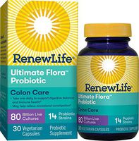Renew Life Adult Probiotic - Ultimate Flora Colon Care Probiotic Supplement - Shelf Stable, Gluten, Dairy & Soy Free - 80 Billion CFU - 30 Vegetarian Capsules