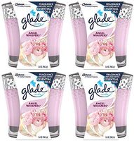 Glade Scented Candle - Angel Whispers - Infused With Essential Oils - Net Wt. 3.4 OZ (96.3 g) Per Candle - Pack of 4 Candles