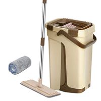 etateta Squeegee Mop Bucket With Mop Pads, 360° Swivel Head,Easy Self Cleaning Flat Mop And Buckets Set, Handwash Free Wet And Dry Use On Floor