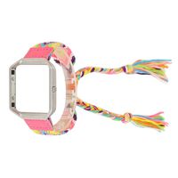 Sodoop Band Compatible for Fitbit Blaze, Fashion Classic Soft Canvas Handmade Adjustable Weave Fabric Replacement Breathable Wristband Straps with Metal Frame Shell for Fitbit Blaze Smartwatch