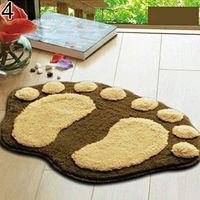 MG554zy0 Home Bathroom Bedroom Cute Footprint Door Anti-Skid Floor Mat Rug Home Bathroom Bedroom Cute Coffee
