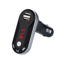 Wireless in-Car FM Transmitter MP3 Player Handsfree Car Kit USB TF SD Radio Adapter Car Kit Display Supports TF/SD Card and USB Car Charger (Sliver)