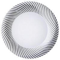 BalsaCircle 20 pcs 10-Inch White with Twirl Plastic Round Dessert Plates - Disposable Wedding Party Catering Tableware