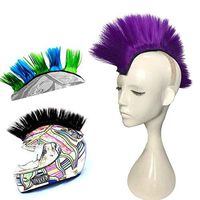 Hai Hong Helmet Hawks Motorcycle Helmet Mohawk Synthetic Wigs for Bicycle/Almost Helmet/Stick Reusable Design/Purple