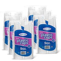 [480 Count] PlastiMade 9 Oz Clear Plastic Disposable Reusable Drinking Cups For Home, Office, Wedding, Events, Parties, Take Out, Water, Juice, Soda, Beer Cocktails (6 Packs)