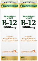 B-12 5000 mcg Sublingual Liquid Energy Health, 2 Fl Oz (2 Bottles)