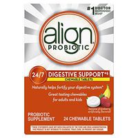 Align Probiotics Chewables, Daily Probiotic Supplement for Digestive Health, Banana Strawberry Flavor, 24 ct., #1 Recommended Probiotic Brand by Doctors