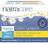 Natracare - 209277 - Organic Non-Applicator Super 10 Count Non-Chlorine Bleached (GMO-Free) 100% Cotton Tampons (a)
