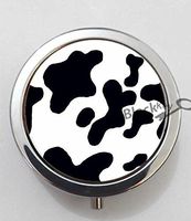 BlackKey Cow Pattern 3-Compartment Decorative Pocket Gift Box Case Organizer for Pill, Color 1 -1332